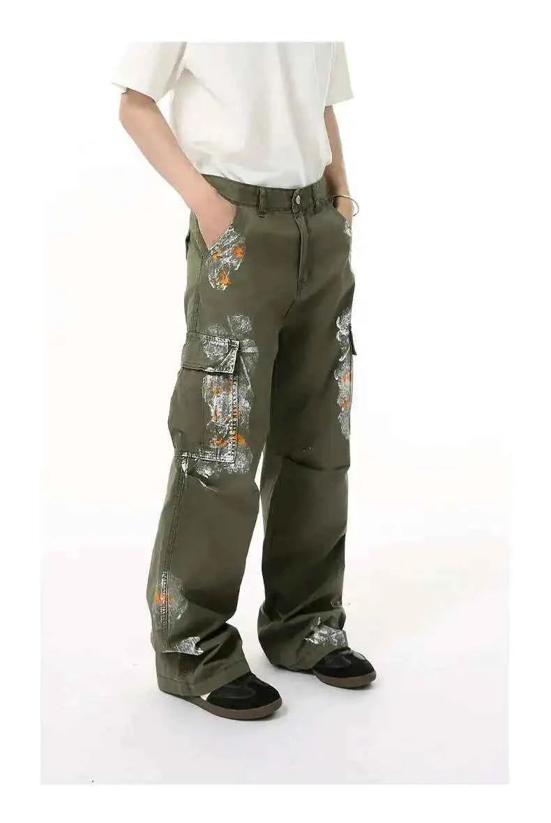 Stylish Retro New Painted Cargo Pants
