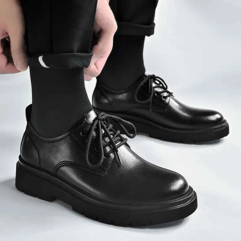 Black High-End British Style Leather Shoes