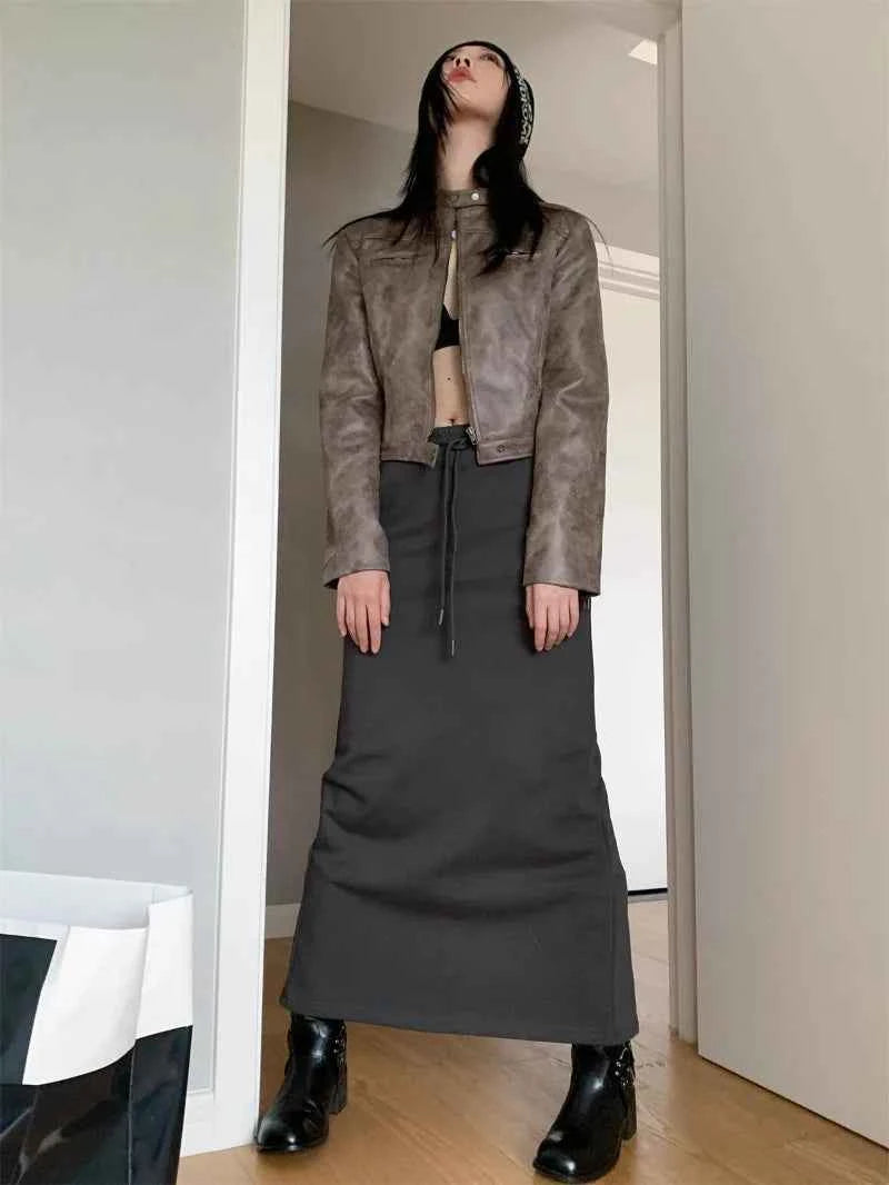 Streetwear Chic Korean Style Leather Motorcycle Jacket