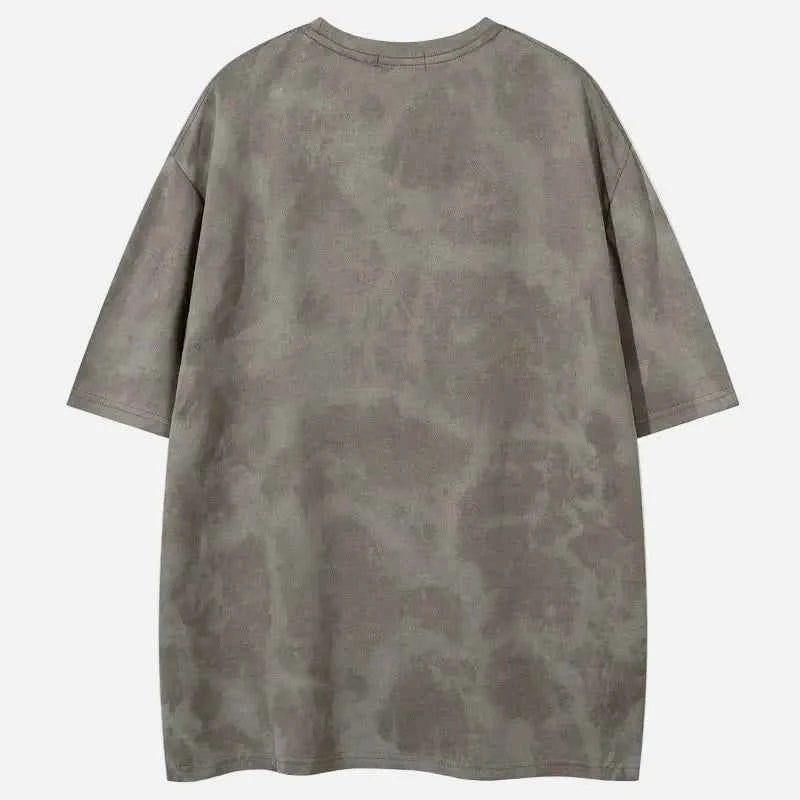 Streetwear Grunge Embroidered Tie Dye T-Shirt