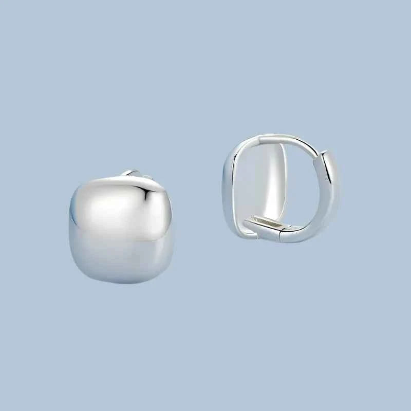Chunky Square Hoop Sterling Silver Earring