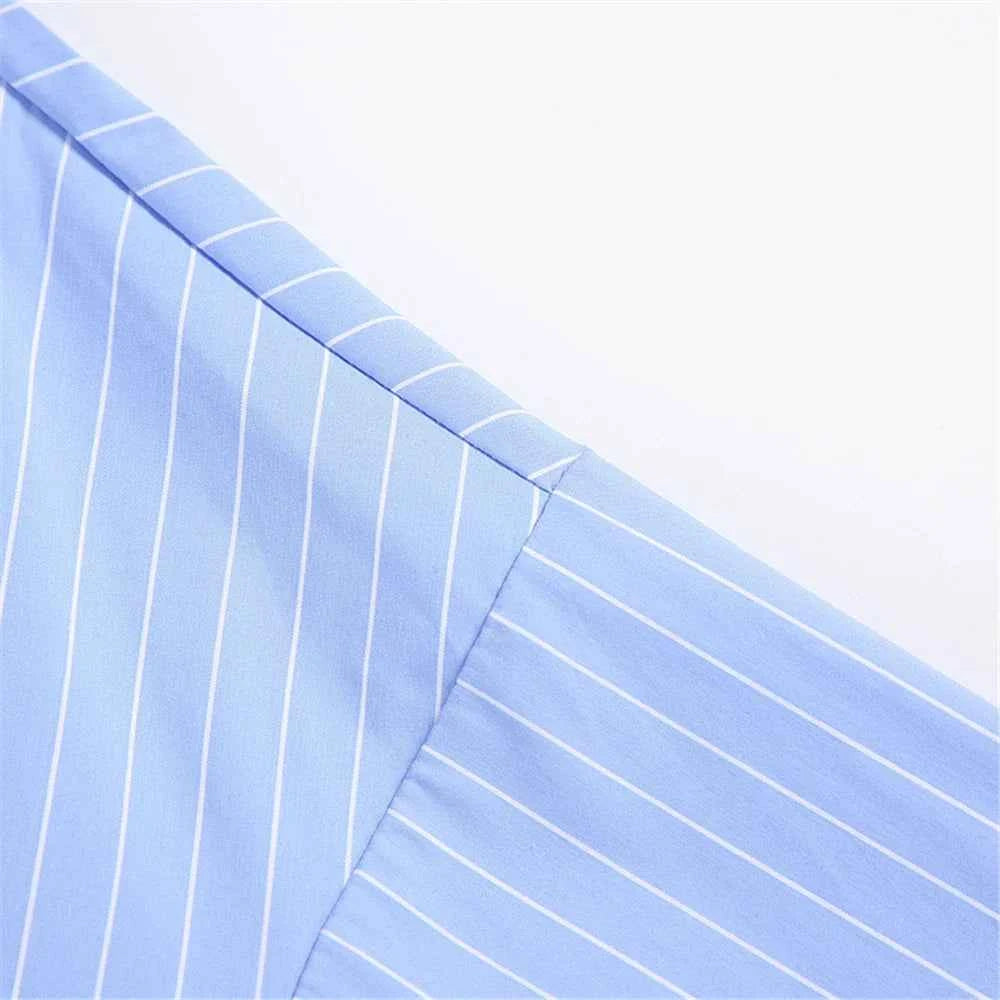 Elevated Striped Loose Hip Hop Button-Up Long Sleeve Shirt