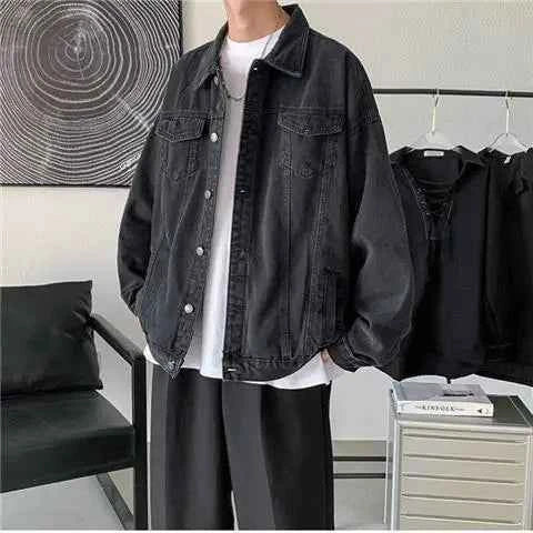 Solid Color Casual Loose Button Denim Jacket