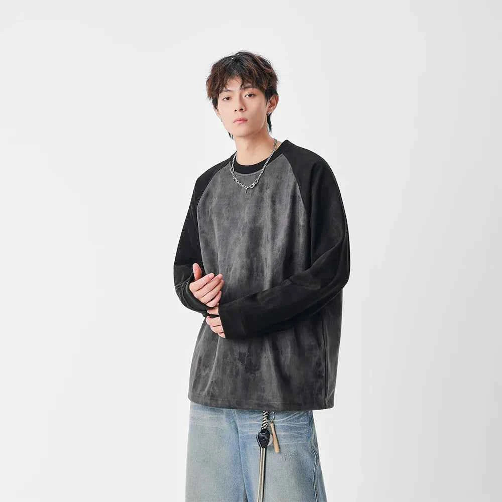 Y2K Cozy Distressed Crew Neck Sweatshirt