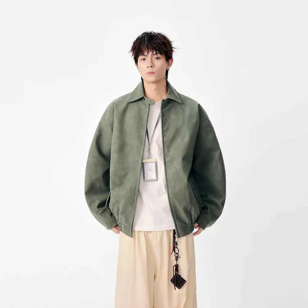 Insulated Faux Leather Loose Fit Jacket