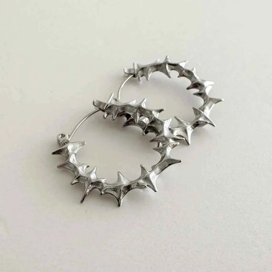 Vintage Punk Thorn Spike Stud Earrings