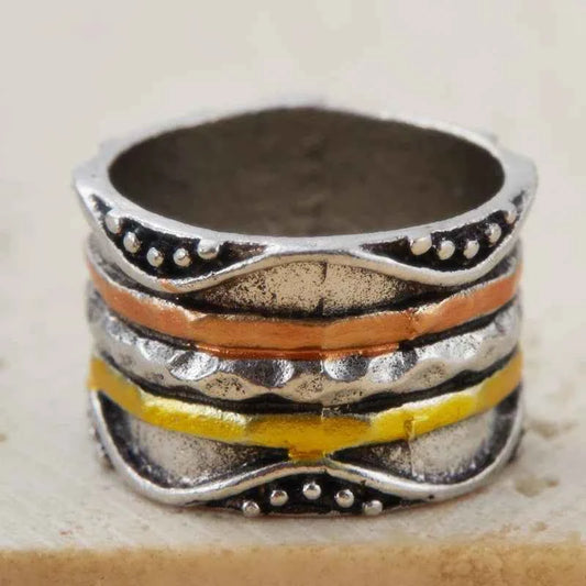 Geometric Irregular Punk Style Wide Face Rings