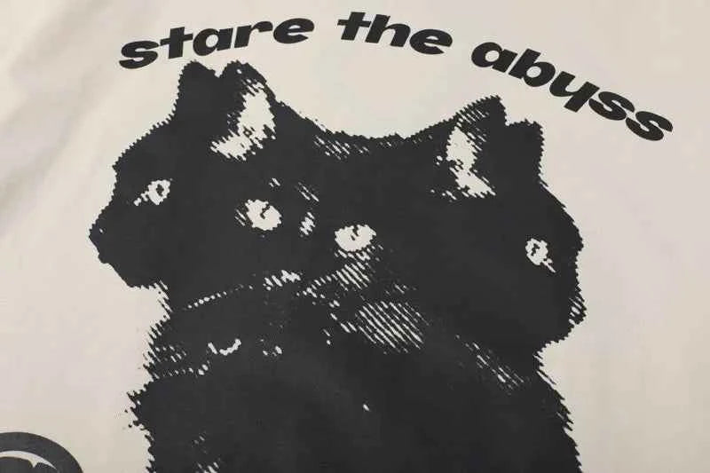Punk Gothic Cat Print Loose Short Sleeve T-Shirt