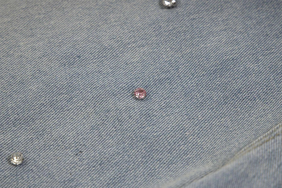 Rhinestone Denim Ripped Shorts