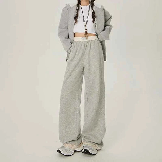High Waist Elastic Wide Leg Sweatpants
