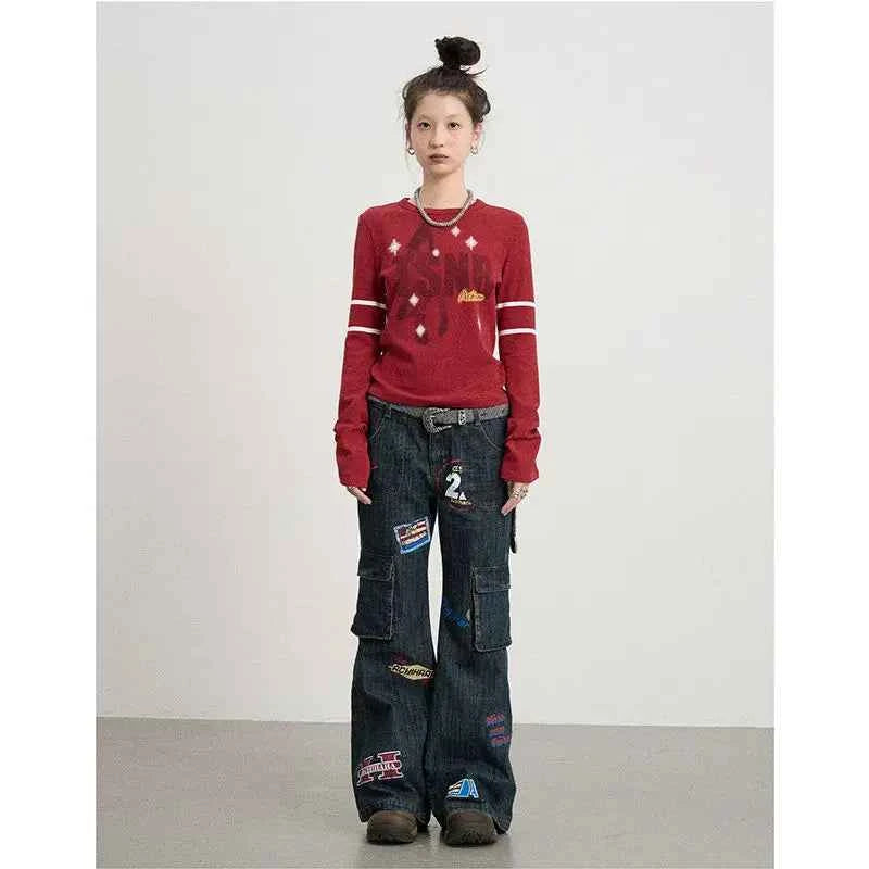 Versatile Slim Fit Letter Printed T-Shirt