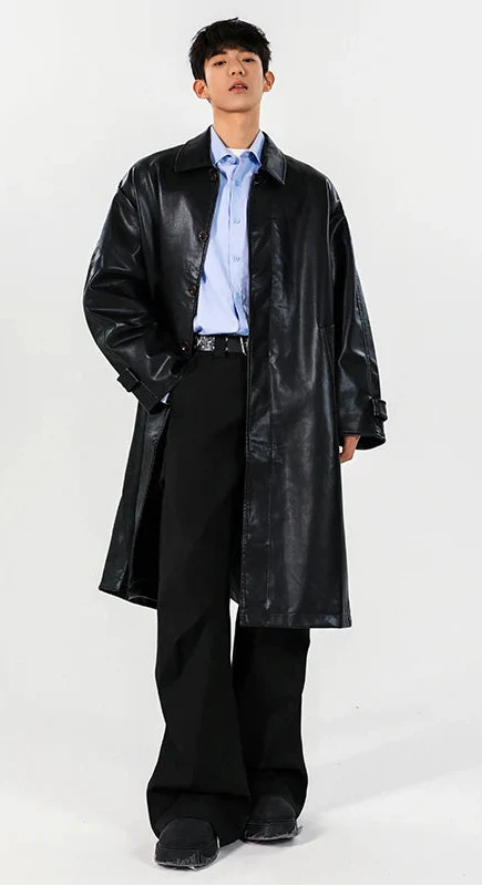 Trendy Stylish Windproof PU Leather Coat - Luxuryurbanwear