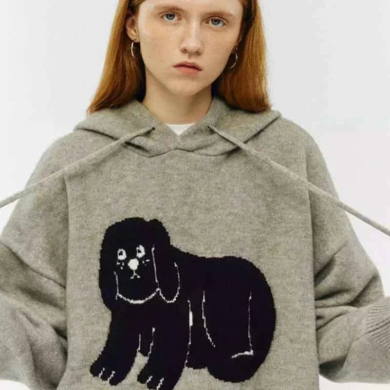 Women Animal Cool Gray Hip Hop Hoodie