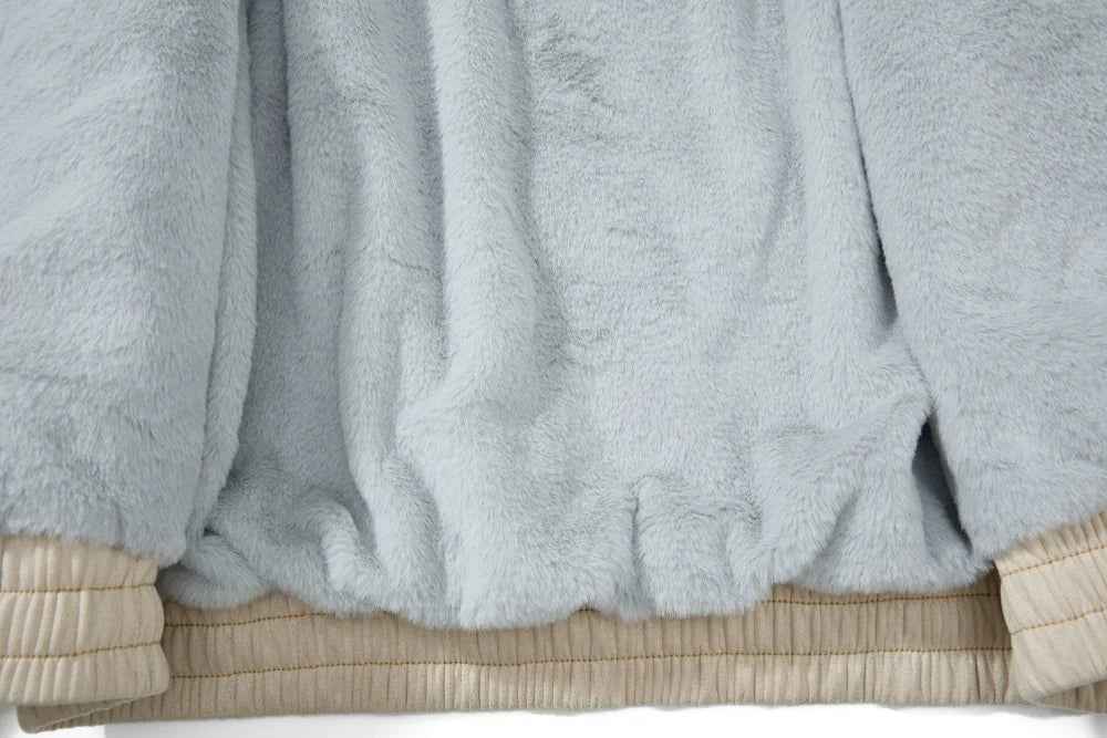 Thick Fleece with Pockets Fur Hooded Jacket