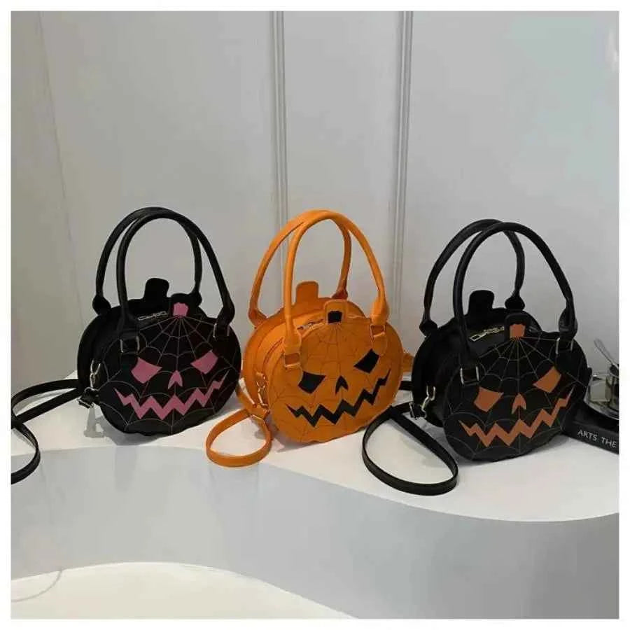 Color Blocking Halloween Pumpkin Shoulder Bag