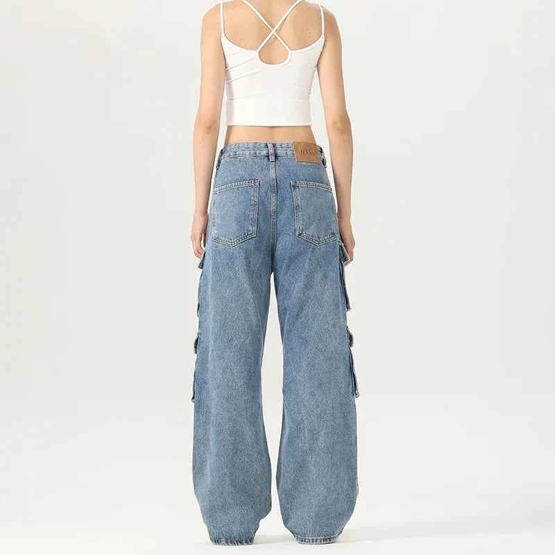 Y2K Trendy Effortless Baggy Cargo Tooling Jeans