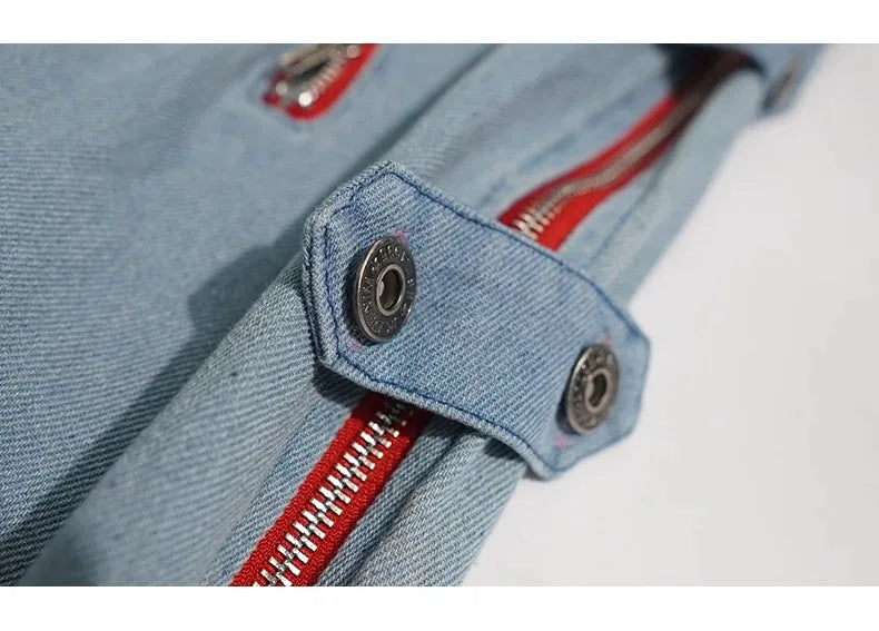 Red Striped Baggy Jeans