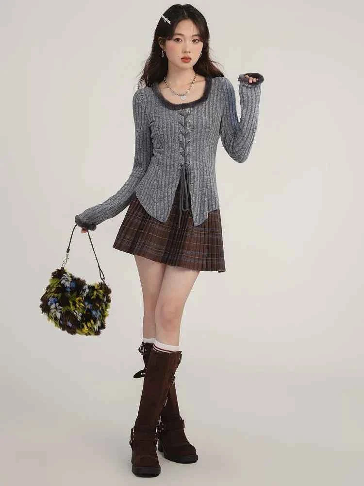 Women Korean Vintage Knitted Cardigan