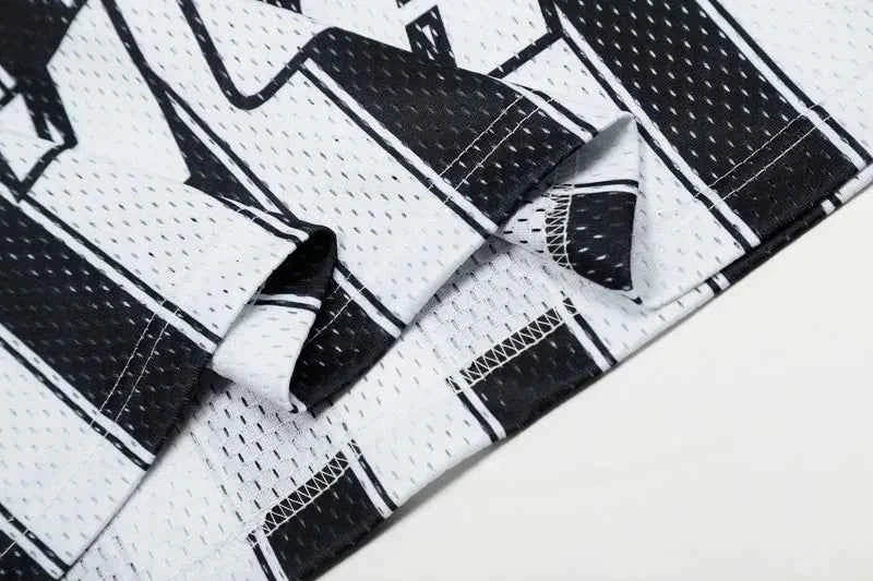 Retro Mesh Soccer Jersey Graphic Sport T-Shirt