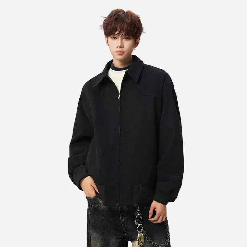 Fashionable Hip Hop Lapel Zipper Jacket