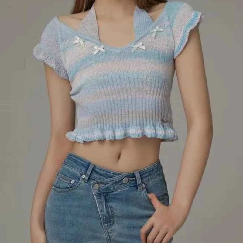 Elegant Butterfly Embroidered Short Sleeve T-Shirt