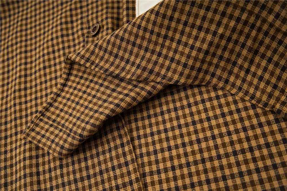 Plaid Sheep Embroidered Hip Hop Long Sleeve Shirt