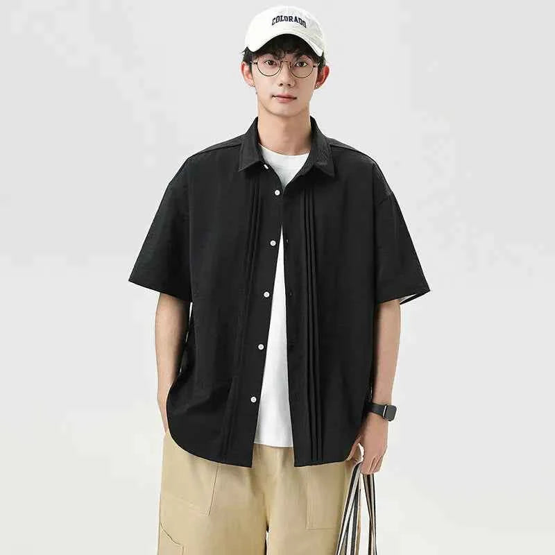 Relaxed Fit Lightweight Button-Up Shirt
