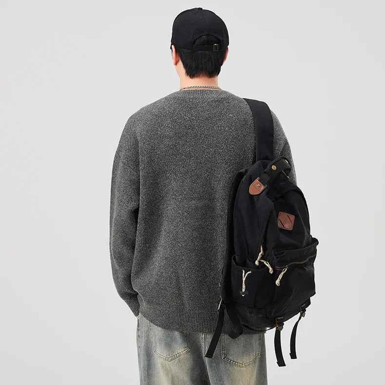 Premium Hip Hop Knitted V-Neck Cardigan