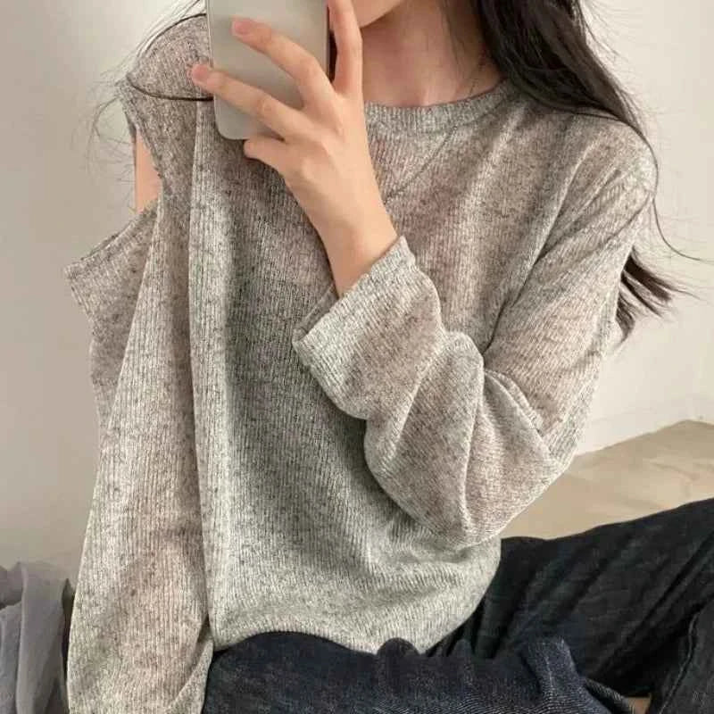 Off Shoulder Basic Loose Casual T-Shirt