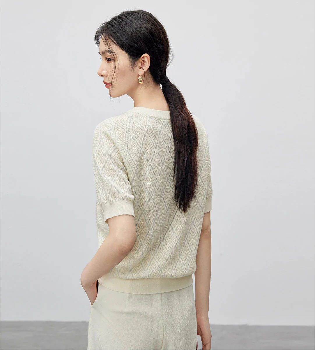 Soft Knit Argyle Round Neck T-shirt - Luxuryurbanwear
