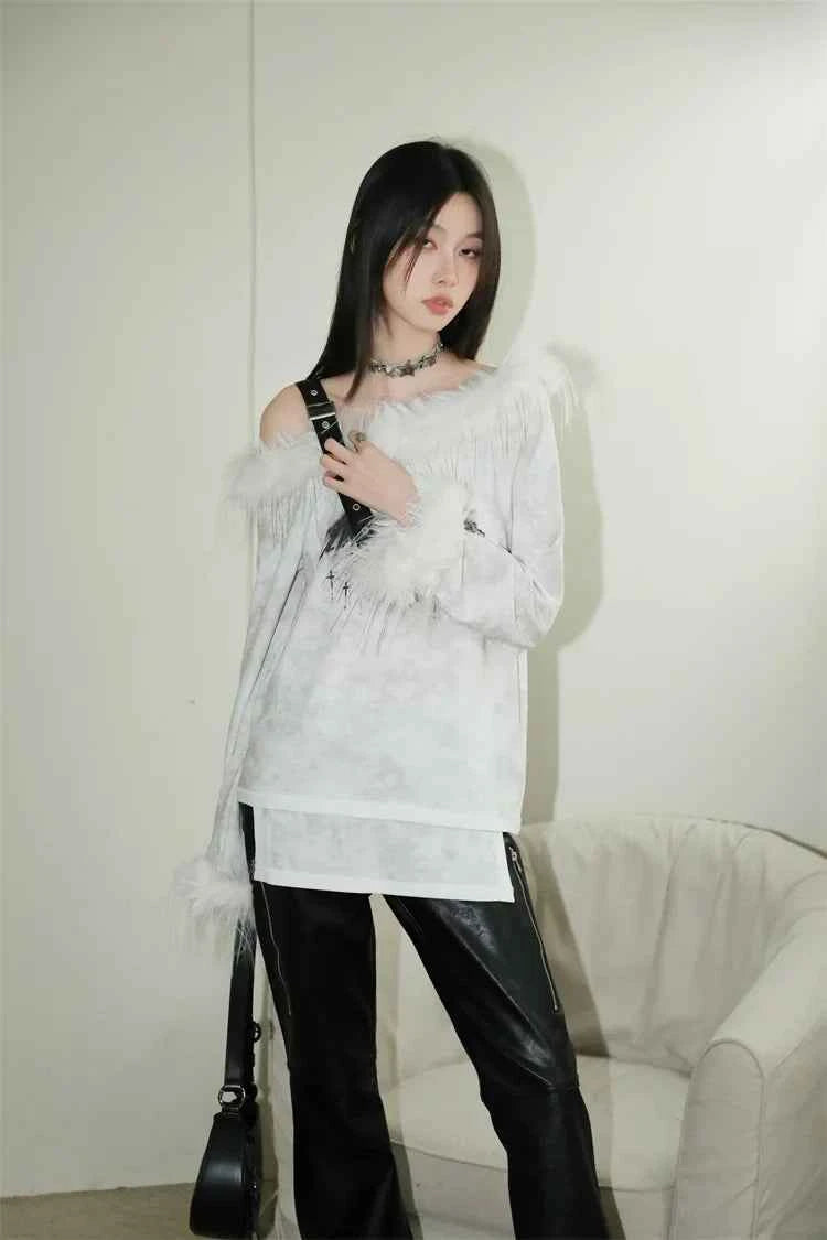 Women Elegant Gothic Off Shoulder T-Shirt