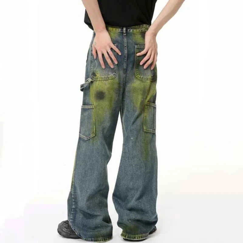 Retro Laidback Bottoms Vintage Tie Dye Baggy Jeans