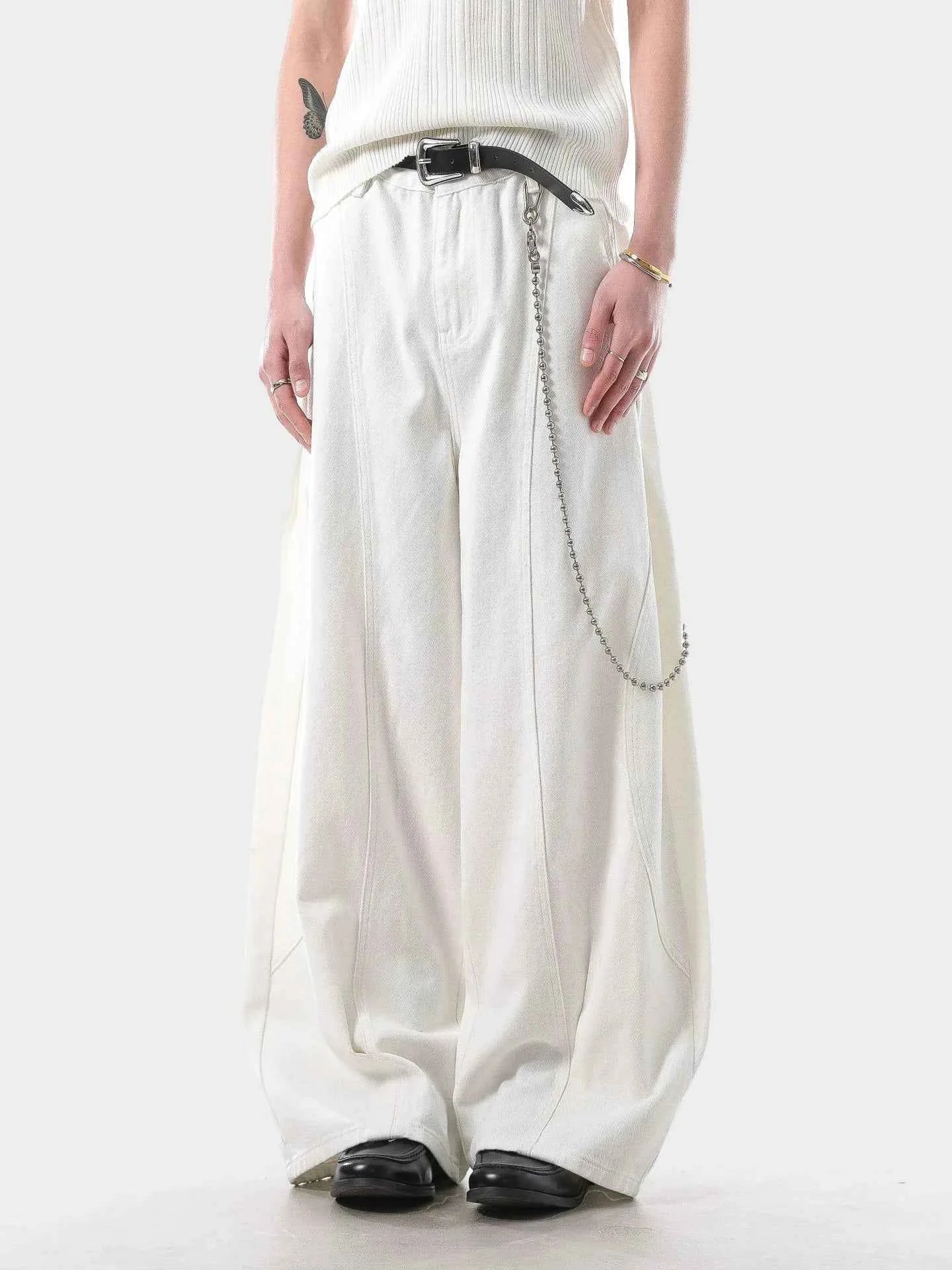 Elegant Stretch Comfort Solid Color Wide Leg Jeans
