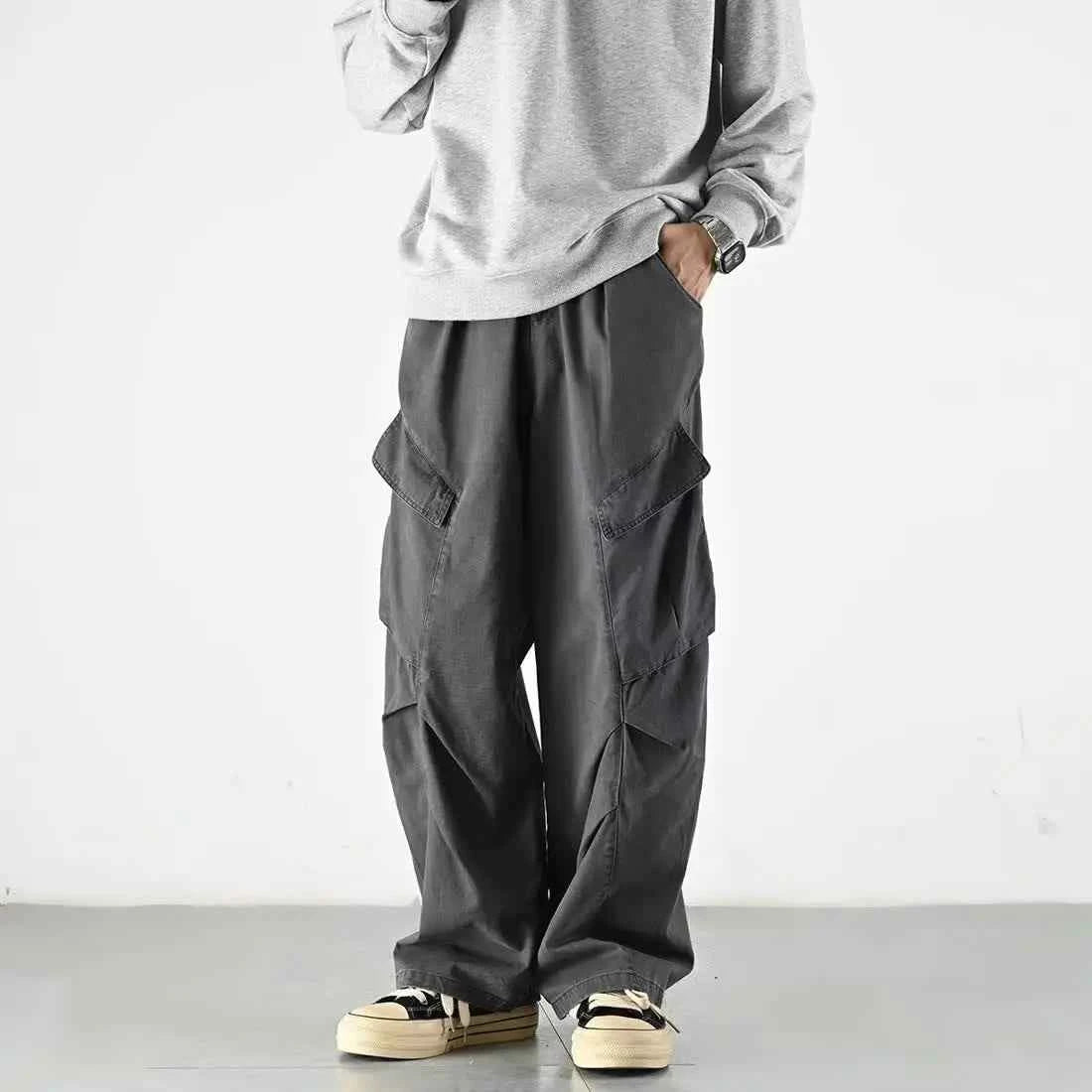 Streetwear American High Street Loose Fit Pants