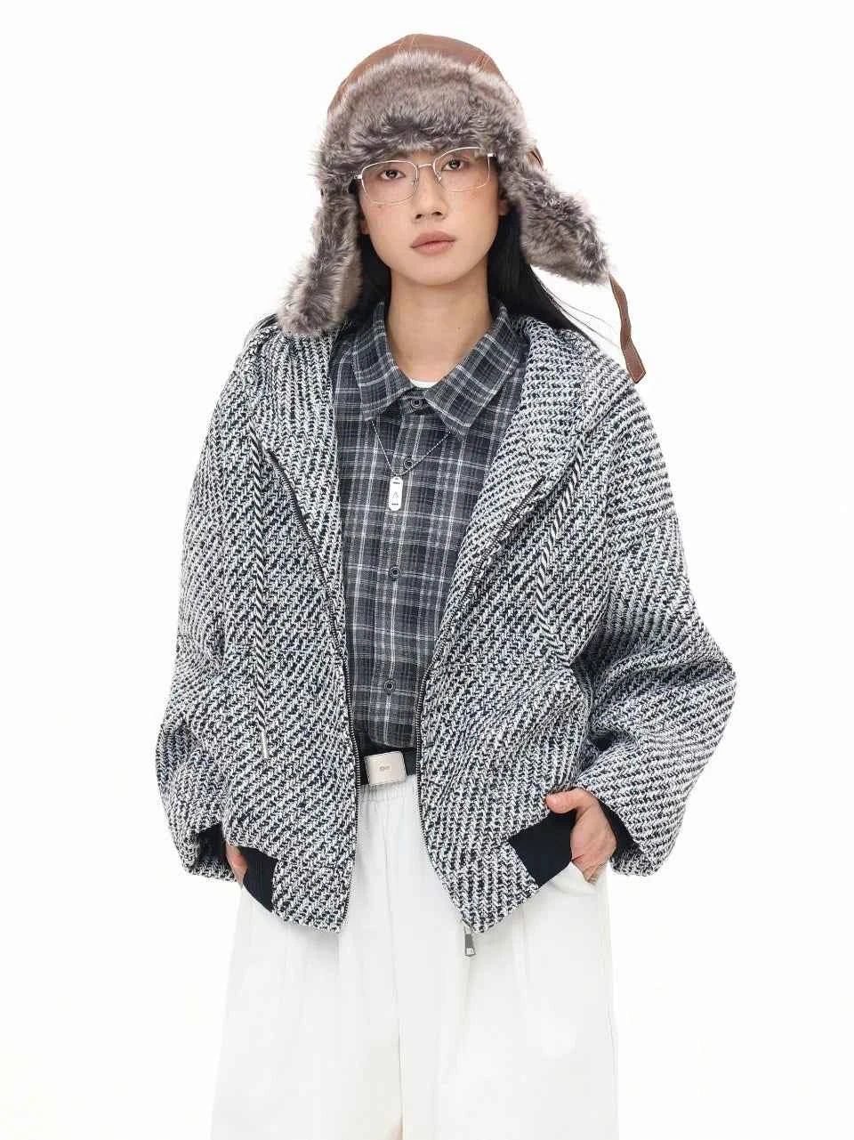 Y2K Elegant Gray Zip-Up Hooded Sweatshirt