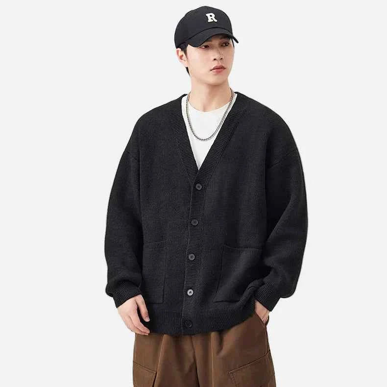 Premium Hip Hop Knitted V-Neck Cardigan
