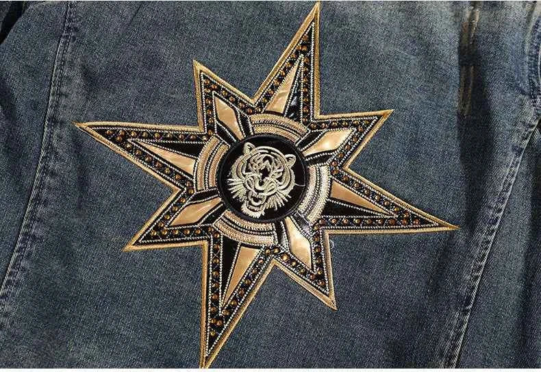 Breathable Retro Embroidered Cowboy Denim Jacket