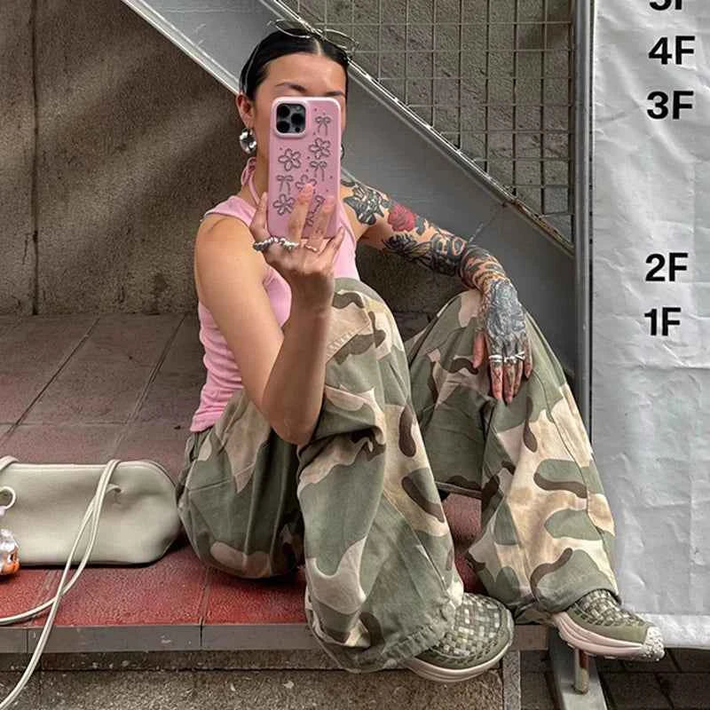 Streetwear Camouflage Oversized Boyfriend Jeans