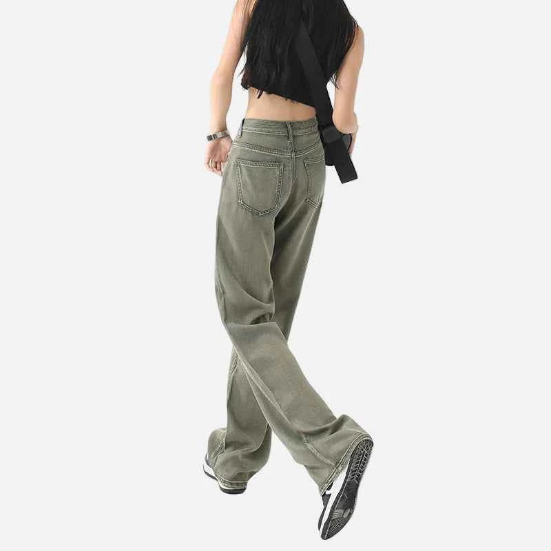 Flexible Slim High Waisted Wide Leg Jeans