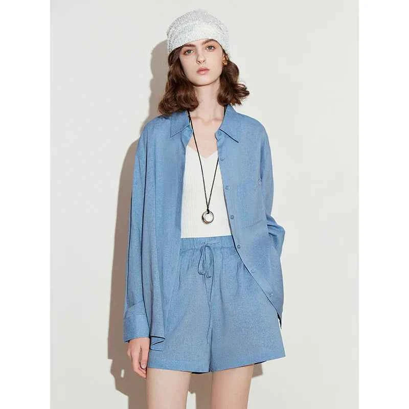 Women Stylish Casual Blue Short