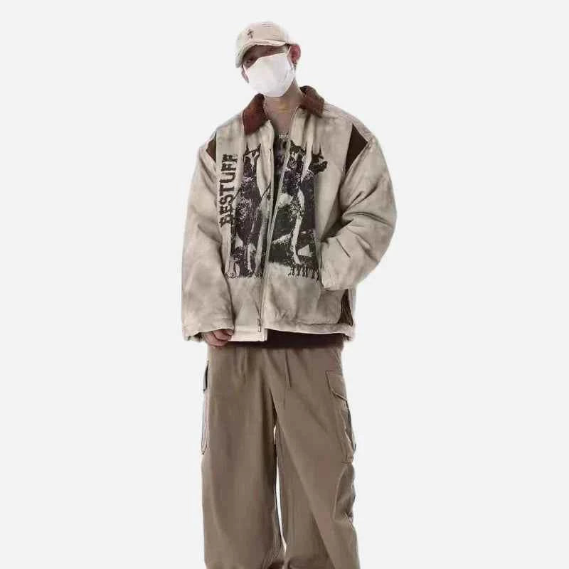 Retro Doberman Double Layered Jacket - Oversized Technical Streetwear Shell