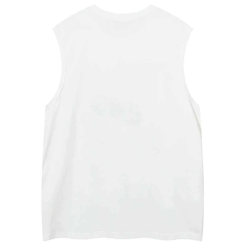 Y2K Cool Oversized Star Patchwork Sleevless T-Shirt