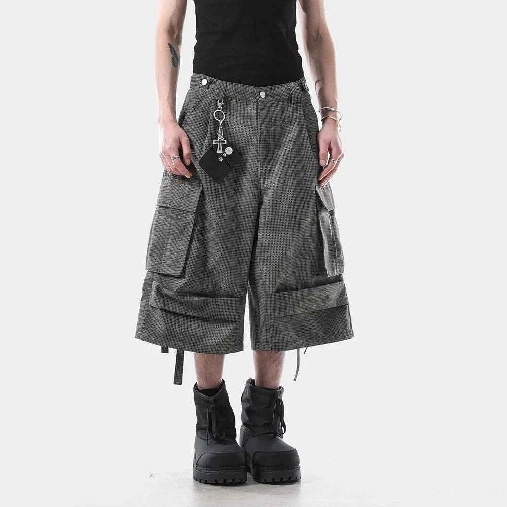 Retro Cool Workwear Ribbon Cropped Jorts