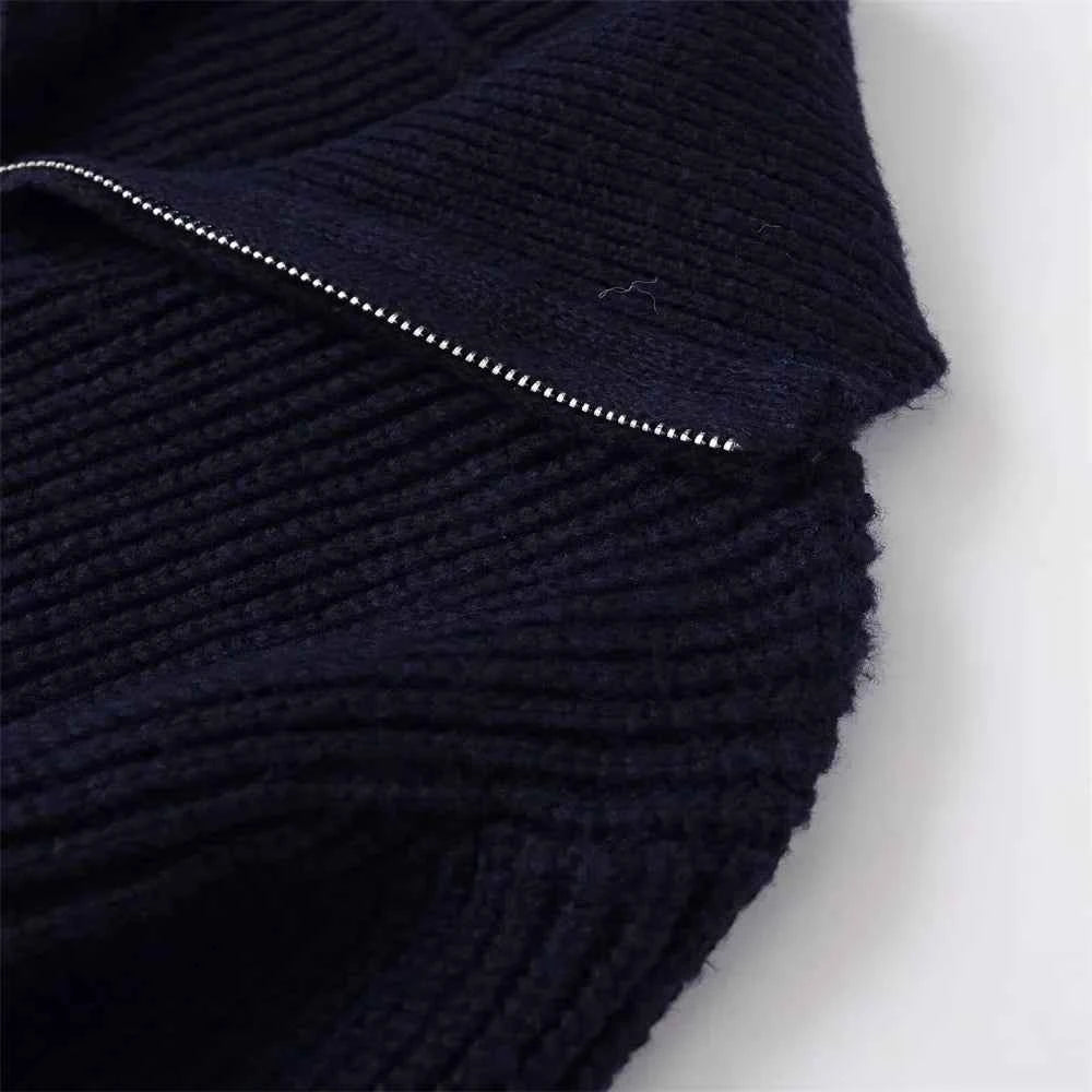 Y2K Warm Loose Zipper Knitted Cardigan