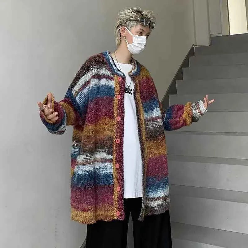 Effortless Punk Knitted Oversized Cardigan