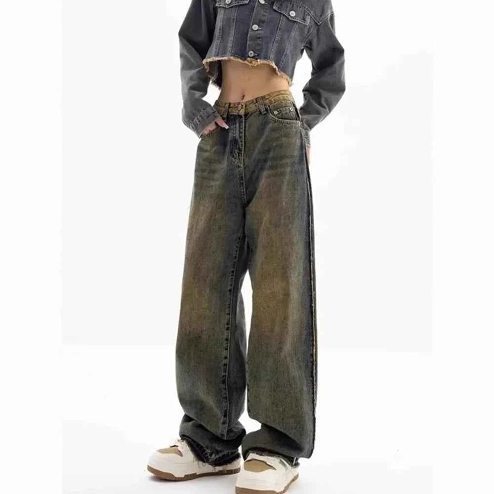 Vintage Casual Staple High Waist Wide Leg Jeans