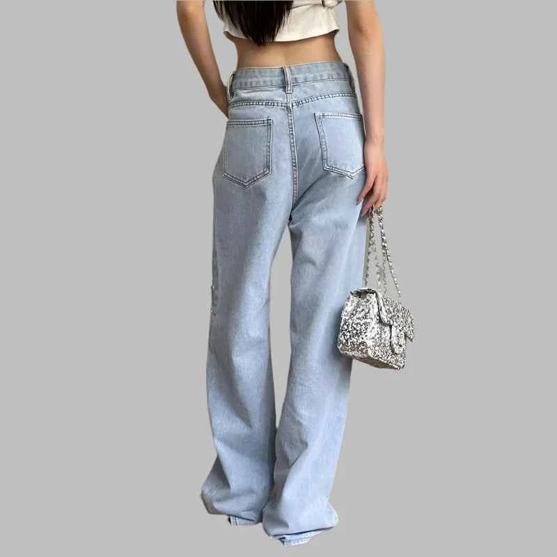 Heart Print Summer Denim Trousers Jeans