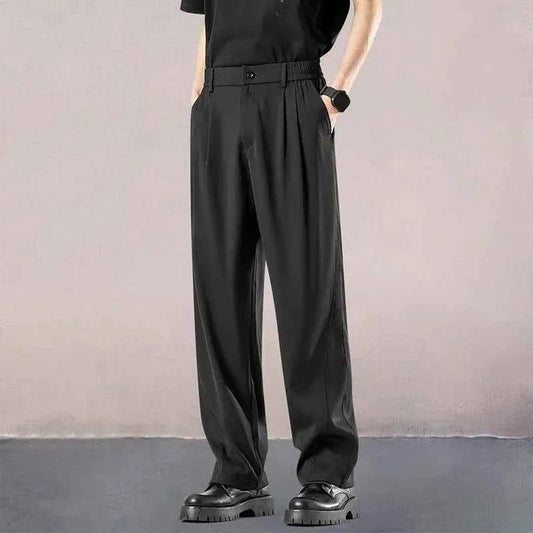 Loose Draped Iron-Free Straight Suit Pants