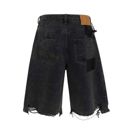 Summer Streetwear Oversized Distressed Denim Short