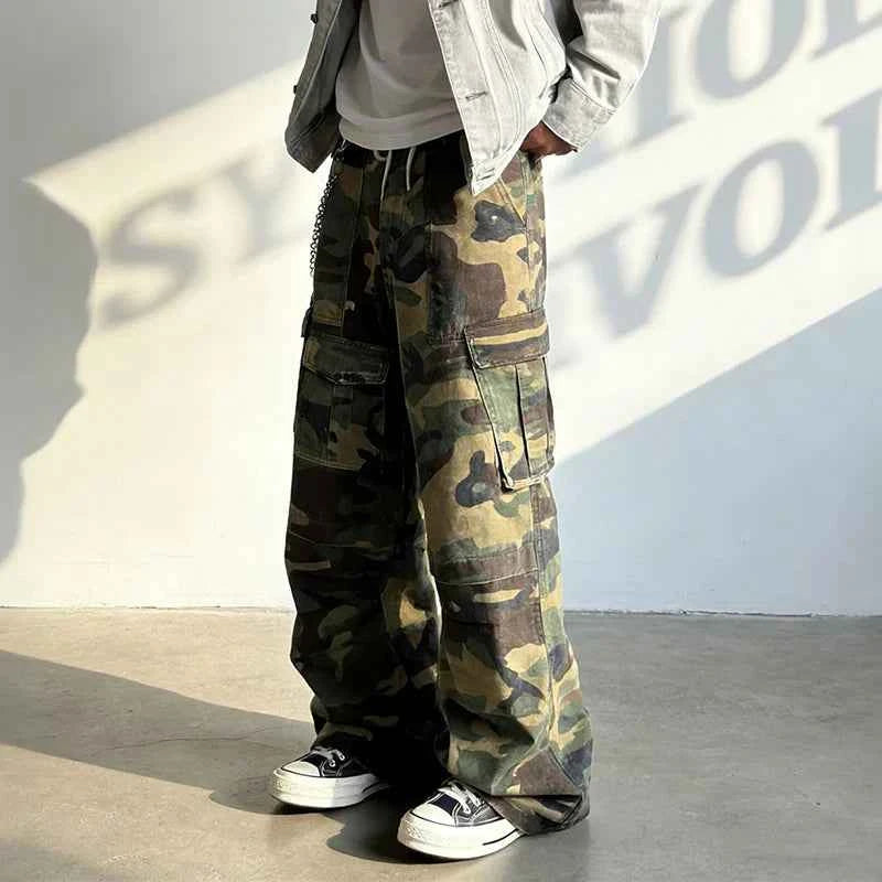 Cleanfit Draped Camouflage Cargo Pants